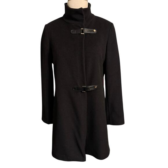 Lauren Ralph Lauren Black Buckle-Tab Coat | Size 14 | Fully Lined - Picture 7 of 8